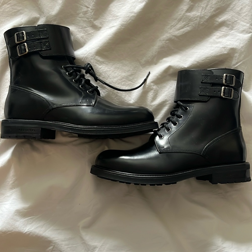 All saints moto boots.